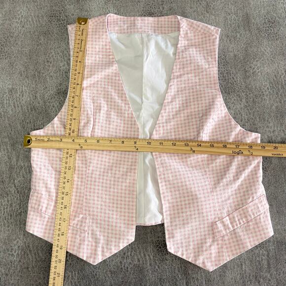 Retro Pink Gingham Cottage Vest - Picture 3 of 6